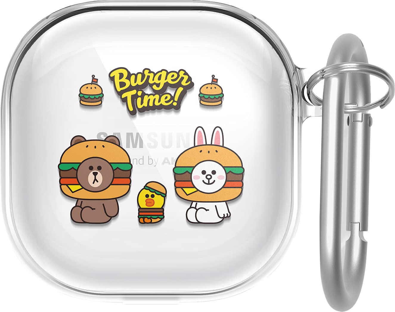 [elago] Galaxy Buds2 Pro / Buds 2 / Buds Pro / Buds Live Case, Line Friends Official Licensed Product, Clear Cover, Drop Prevention, Carabiner Included, Clear Case [Compatible with Galaxy Buds 2
