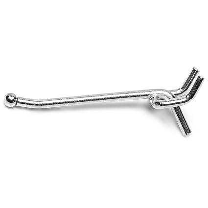 Capri Tools 407-25 Heavy Duty Metal Peg Board Shelving Hooks, 4-Inch, 25-Pack