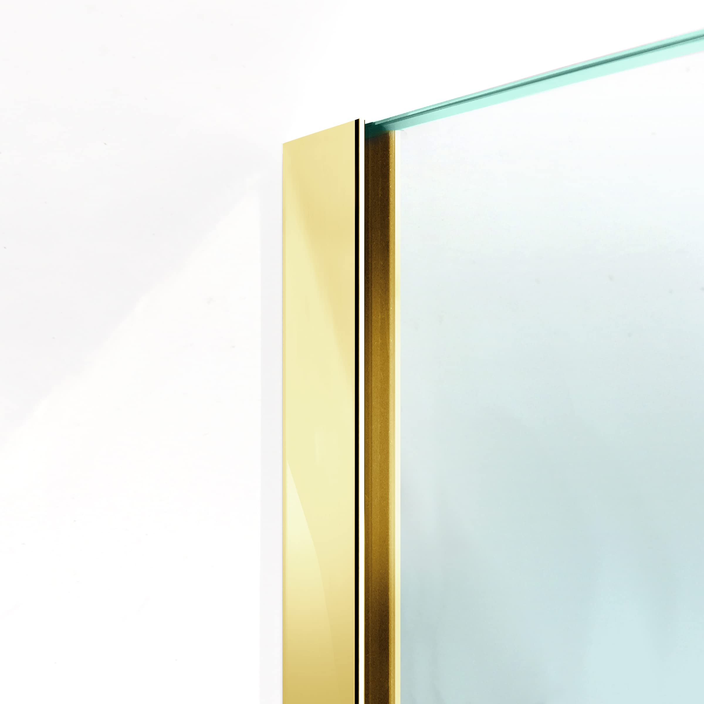 Aqua Roy Gold, modelo Doha MEDALION Golden, tamaño 90 cm desde 70/80/90/100/110/120, mampara de ducha, cristal transparente de 8 mm, con patrón de chorro de arena nano recubierto (90 x 195 cm)