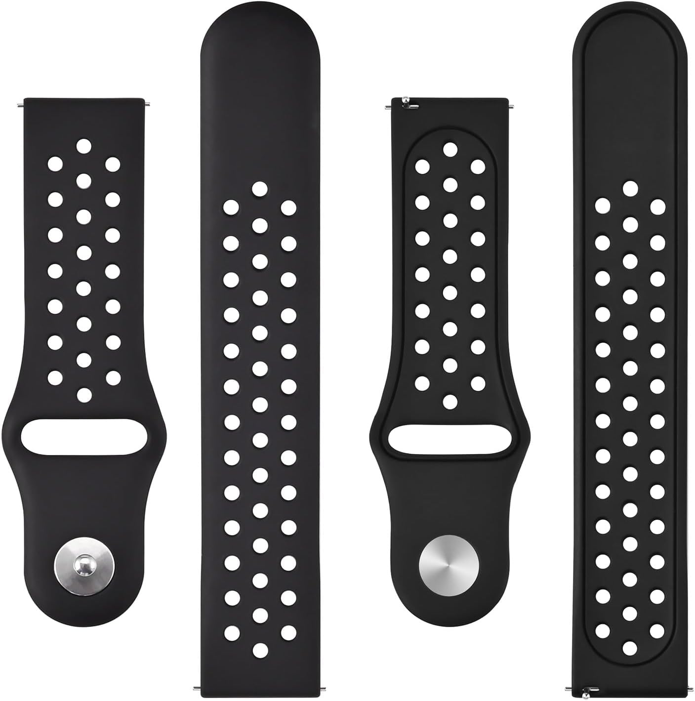 BISONSTRAP 20mm 22mm Watch Bands for Men and Women, Ventilated Silicone Watch Straps, Quick Release Sport Loop Band