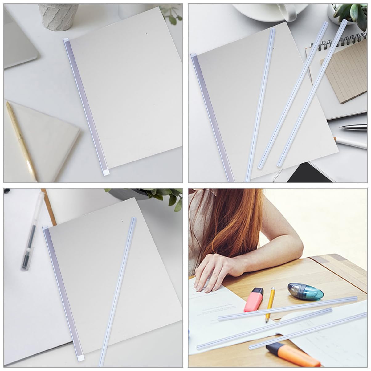 40stücke Transparente Papierbinder Mit Schiebestangen Für Lose Schulprojekte Und Bürodokumente Leicht Und Tragbar Robustem