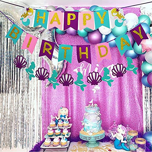 Verjaardagsdecoratie Met Happy Birthday Banner Zeemeermin Verjaardag Banner Gelukkige Verjaardag Banner Garland Voor… - Image 5