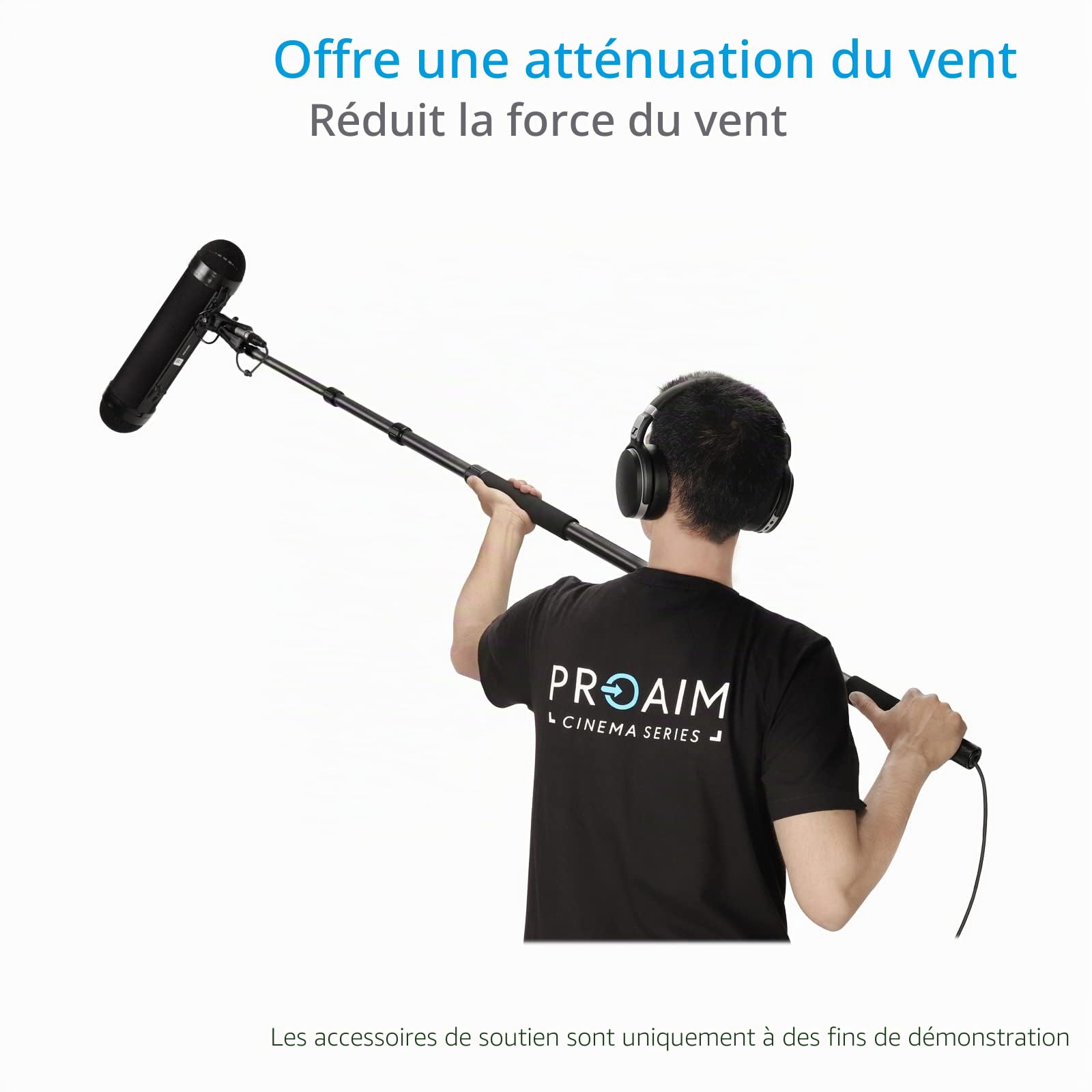 Proaim BMP40 R Paravent Blimp pour microphone d'enregistrement Pro | Blimp de 40 cm avec support anti-vibration, Windjammer et poignée pour réduire le bruit du vent