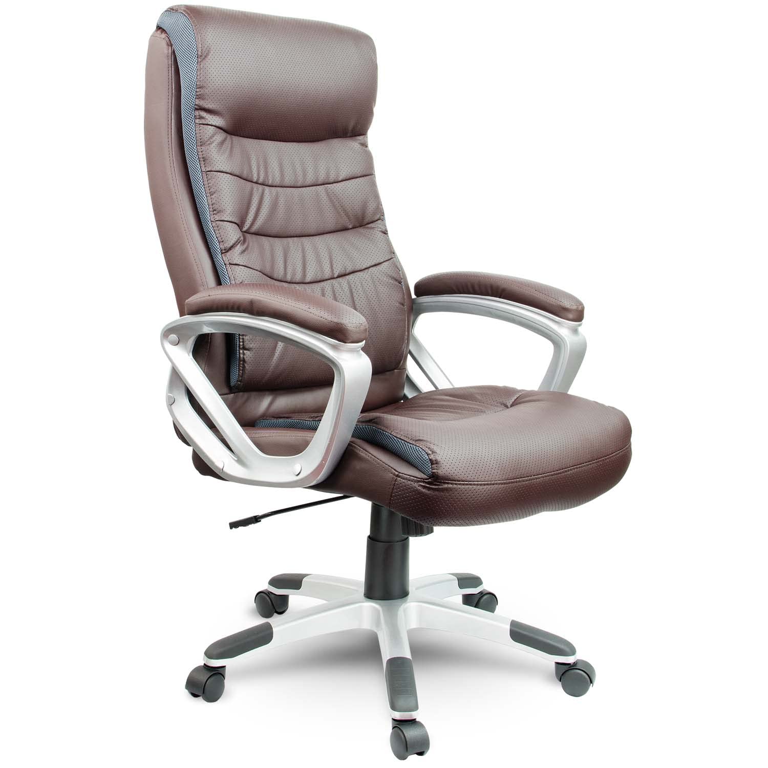Fauteuil de bureau pivotant en cuir marron EAGO CE 226 haut de gamme