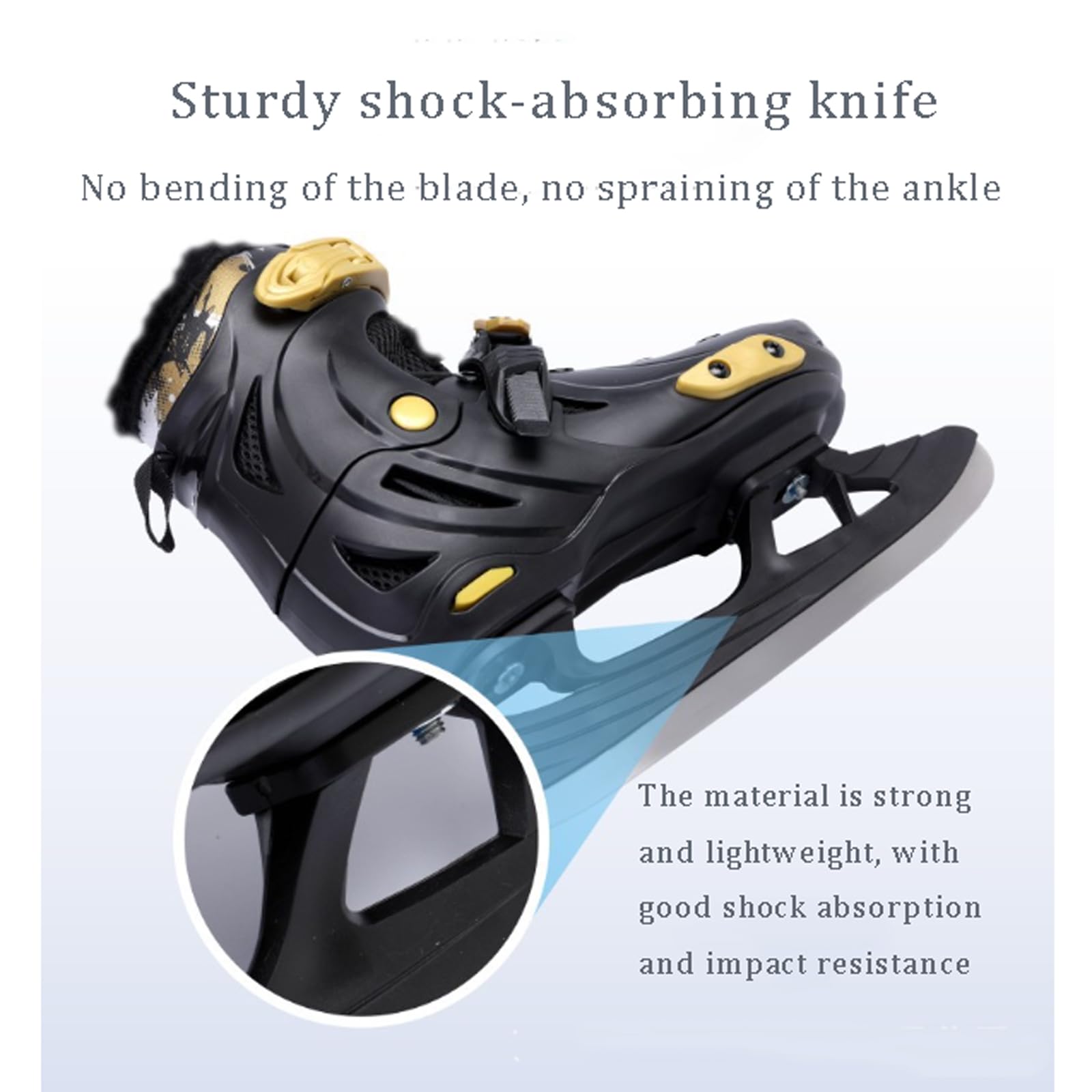 Patins de Hockey sur Glace Junior Patins à Glace réglables Patins À Glace avec Système De Laçage Rapide Et Boucle À Poussoir pour Une Utilisation en extérieur et sur Les patinoires