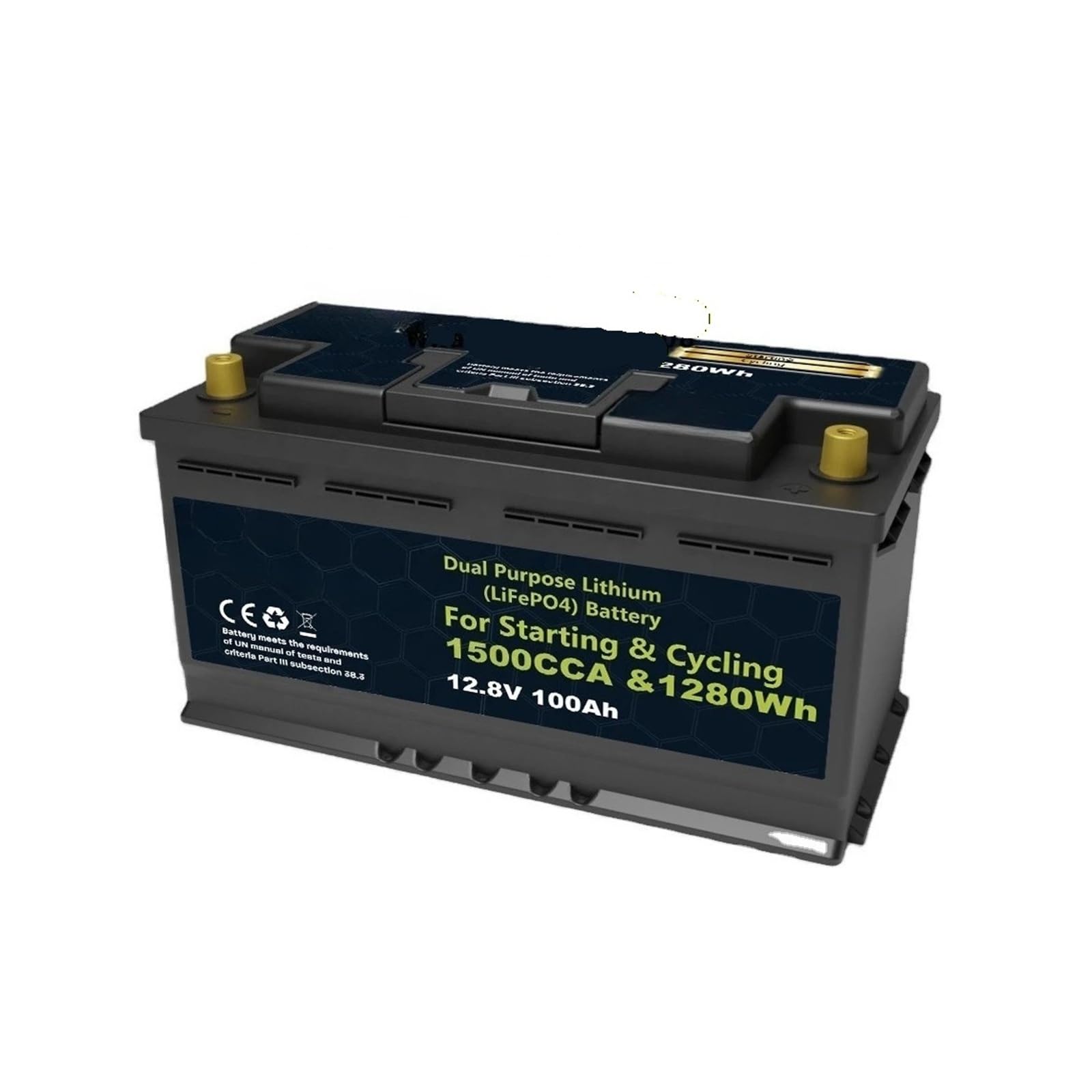 Batteria Di Accumulo 12V 100Ah, Con Funzione Bluetooth | Scheda Di Gestione Del Circuito Integrata, Struttura Di Avviamento E Accumulo Di Energia A Doppio Scopo