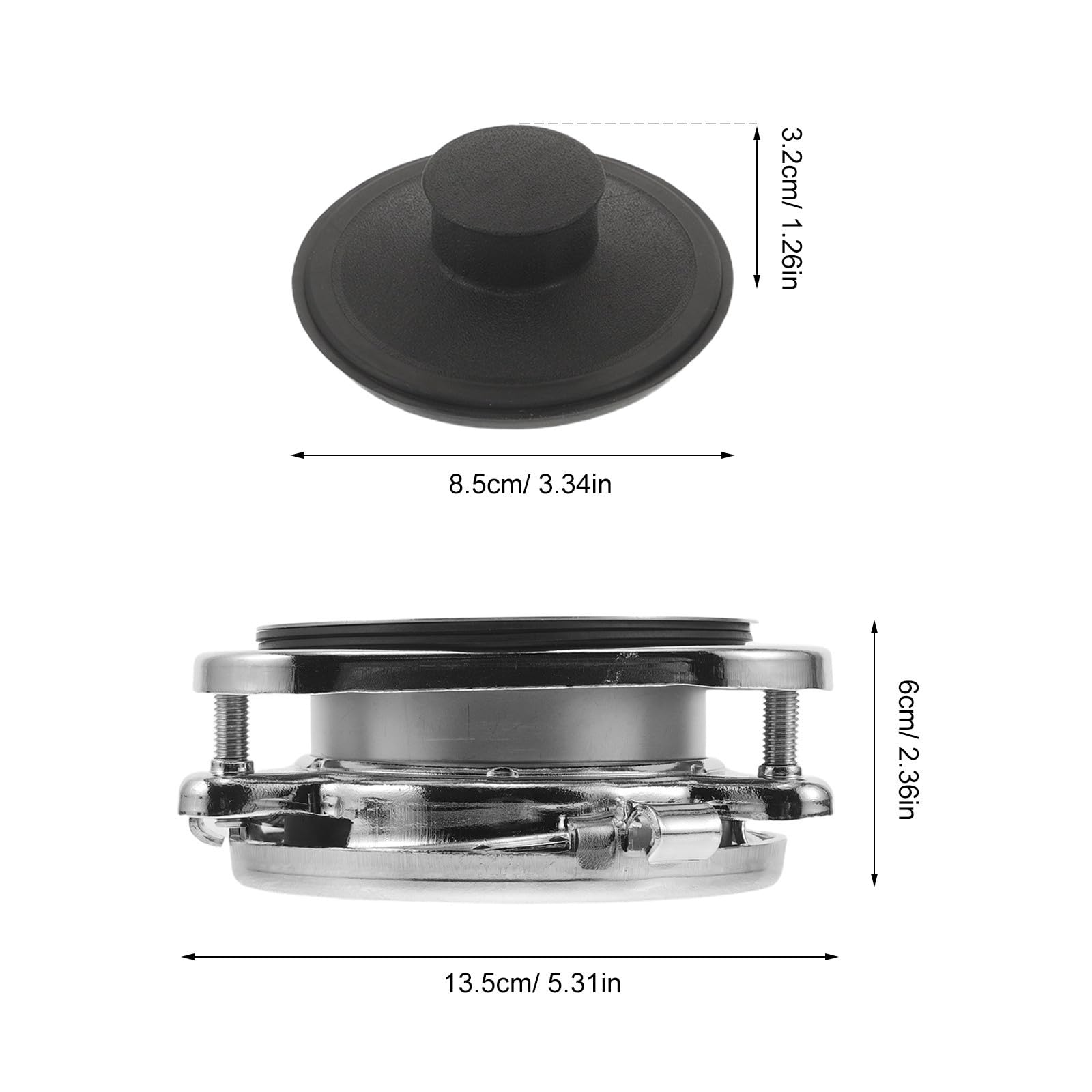 Tofficu Flange para Triturador de Basura de Cocina de Acero Inoxidable con Sistema de Bloqueo de Triple Punto y Montaje con Tornillos para Fregadero