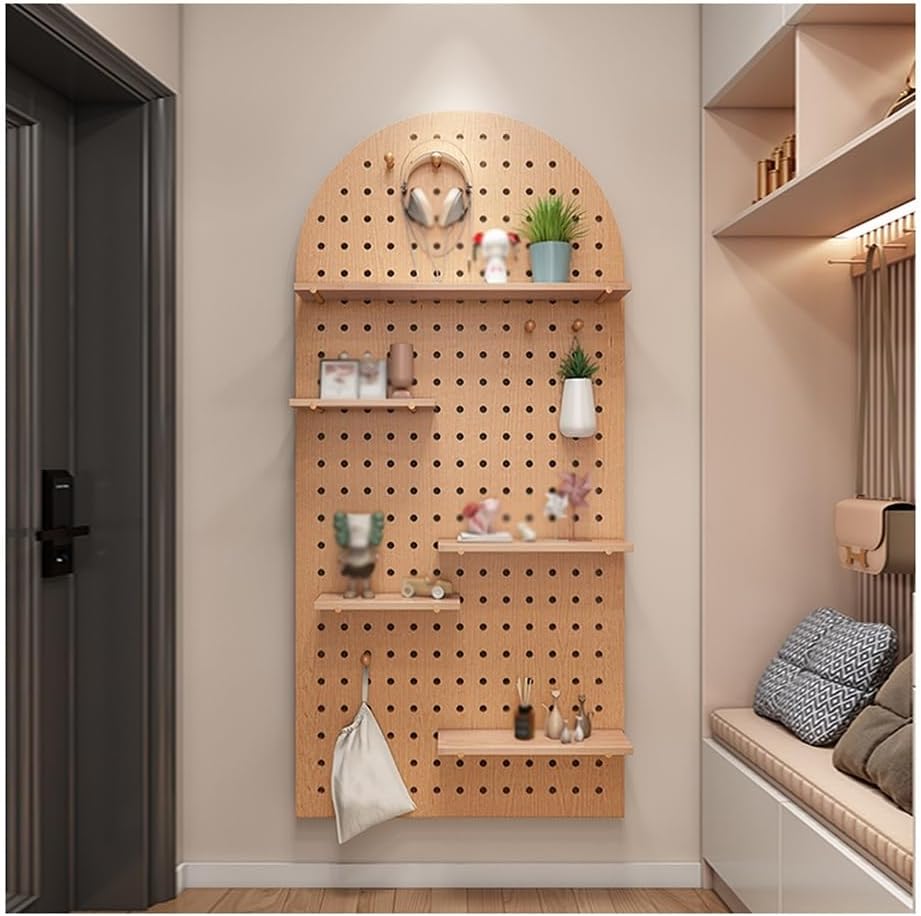 Wooden Wall Organizer Kit - Modular Wall-Mounted Display Storage Panels for Office & Bathroom, Easy Installation, Versatile System for Home Organization