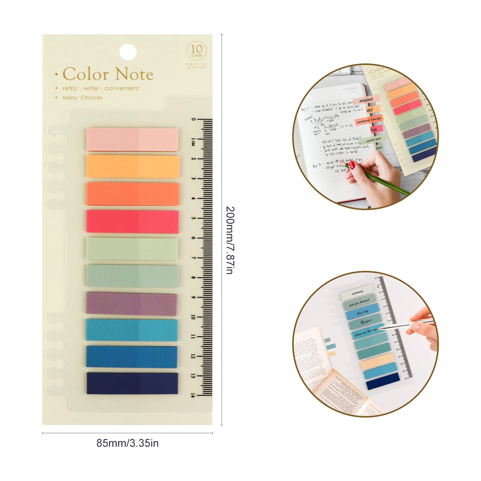 Segnapagina Adesivi - 1200 Pezzi Multicolore | Con Righello | Per Scuola, Ufficio E Casa - Foto 10