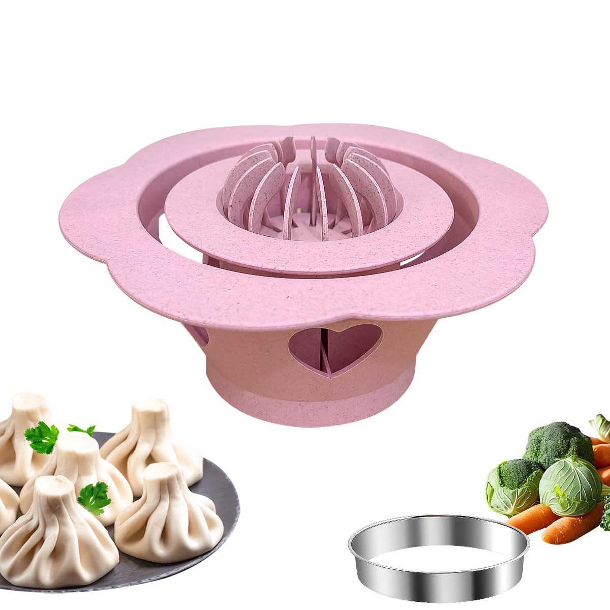 Stampo Per Baozi E Gnocchi - Macchina Per Panini Cinesi Al Vapore In ABS Alimentare 18x18x9 Cm - Facile Da Usare, Portatile