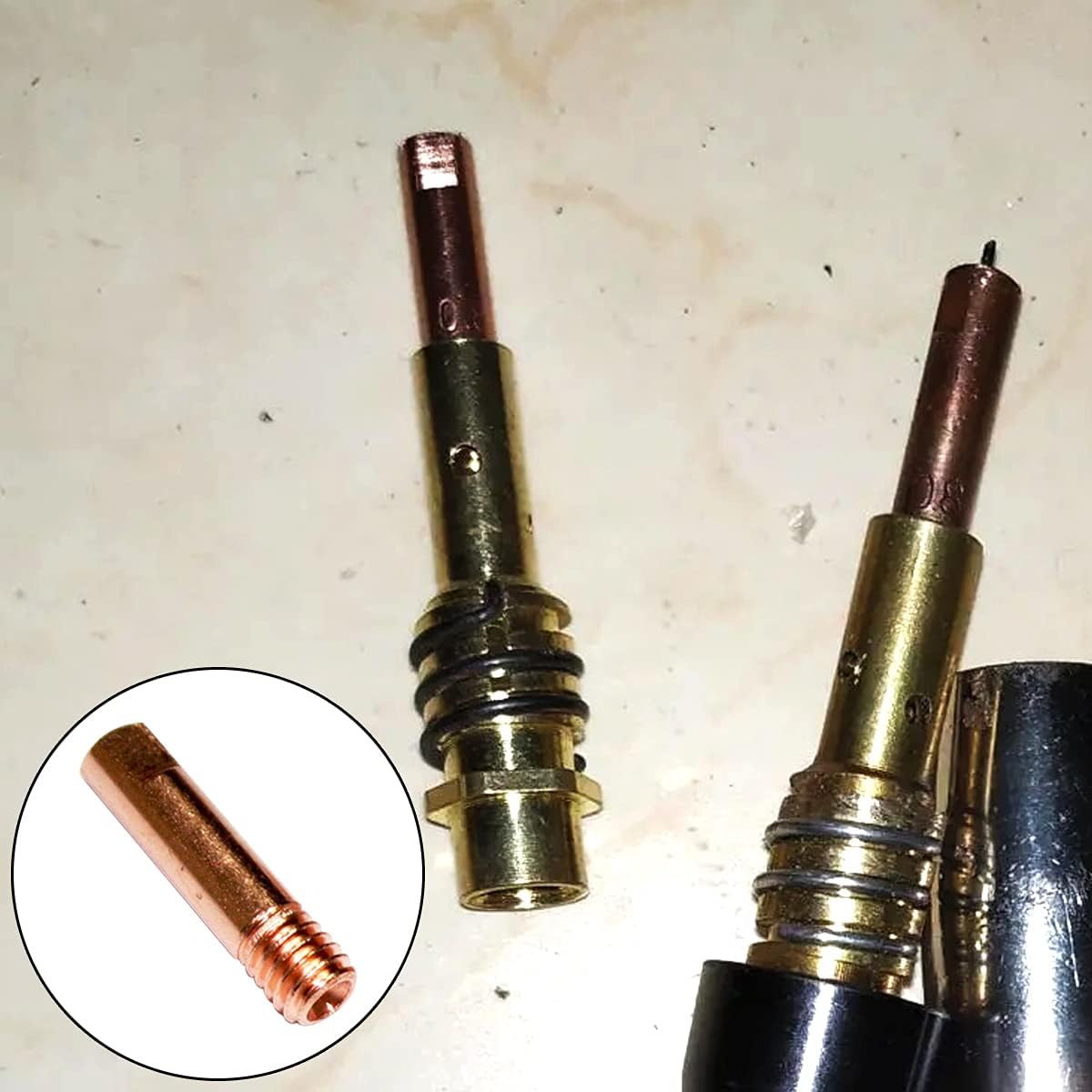 MIG Welding Gun Contact Tip 30 Pack(0.03",0.035",0.04"each size of 10-Pc) for Miller M-15/25/40 & Hobart MIG Welding Gun