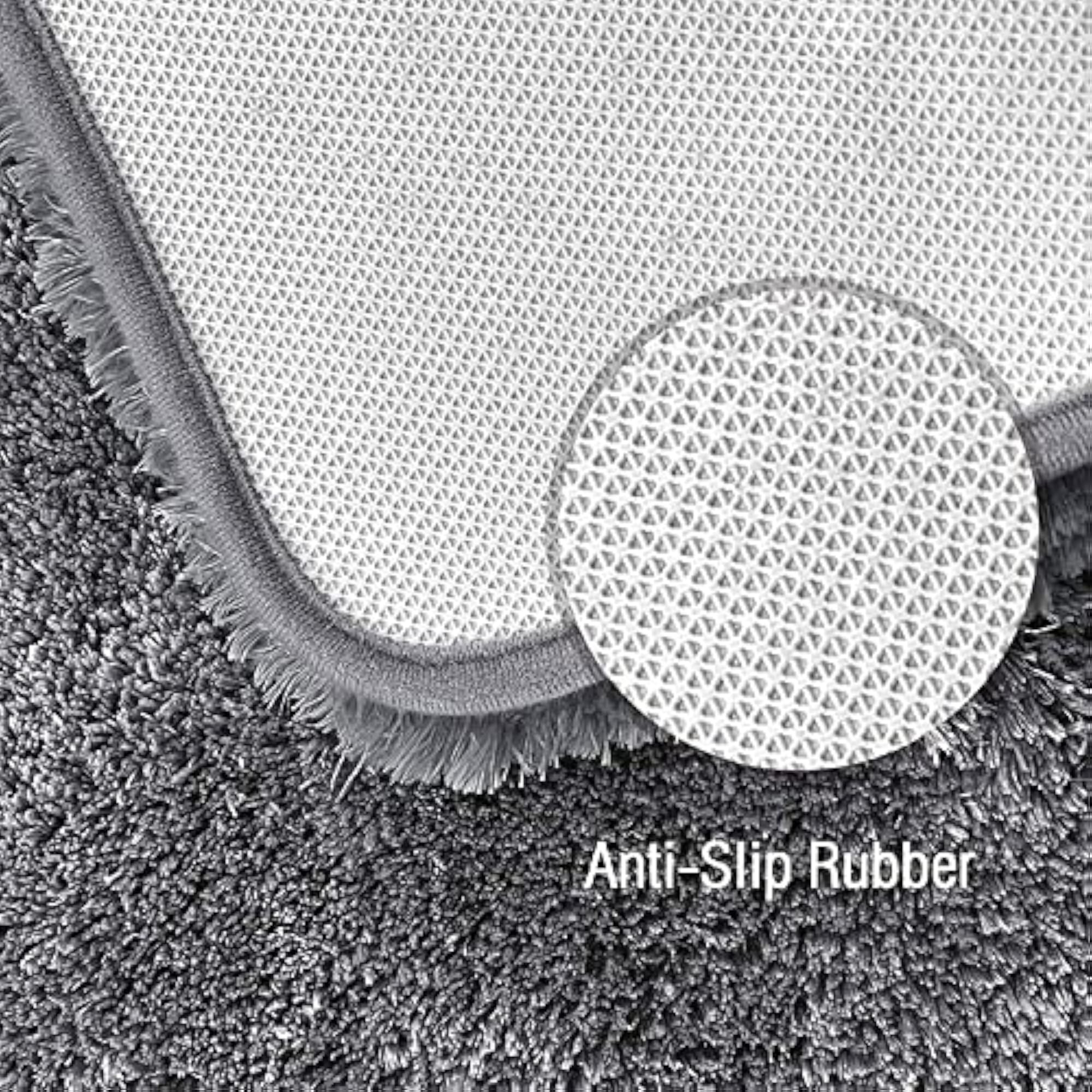 Microfiber Solid Anti-Skid Washable Mat, Grey 40x60 cm