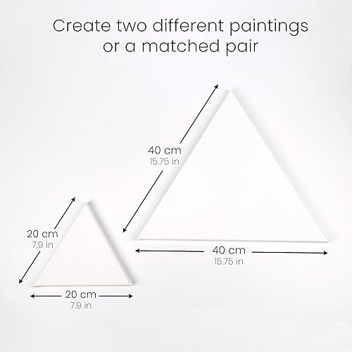 Miniatura 3 de WA Portman - Lienzo triangular, 2 unidades, pequeño y grande, 7.9 in y 15.7 in de diámetro, 2 lienzos triangulares para pintar, lienzo con forma de
