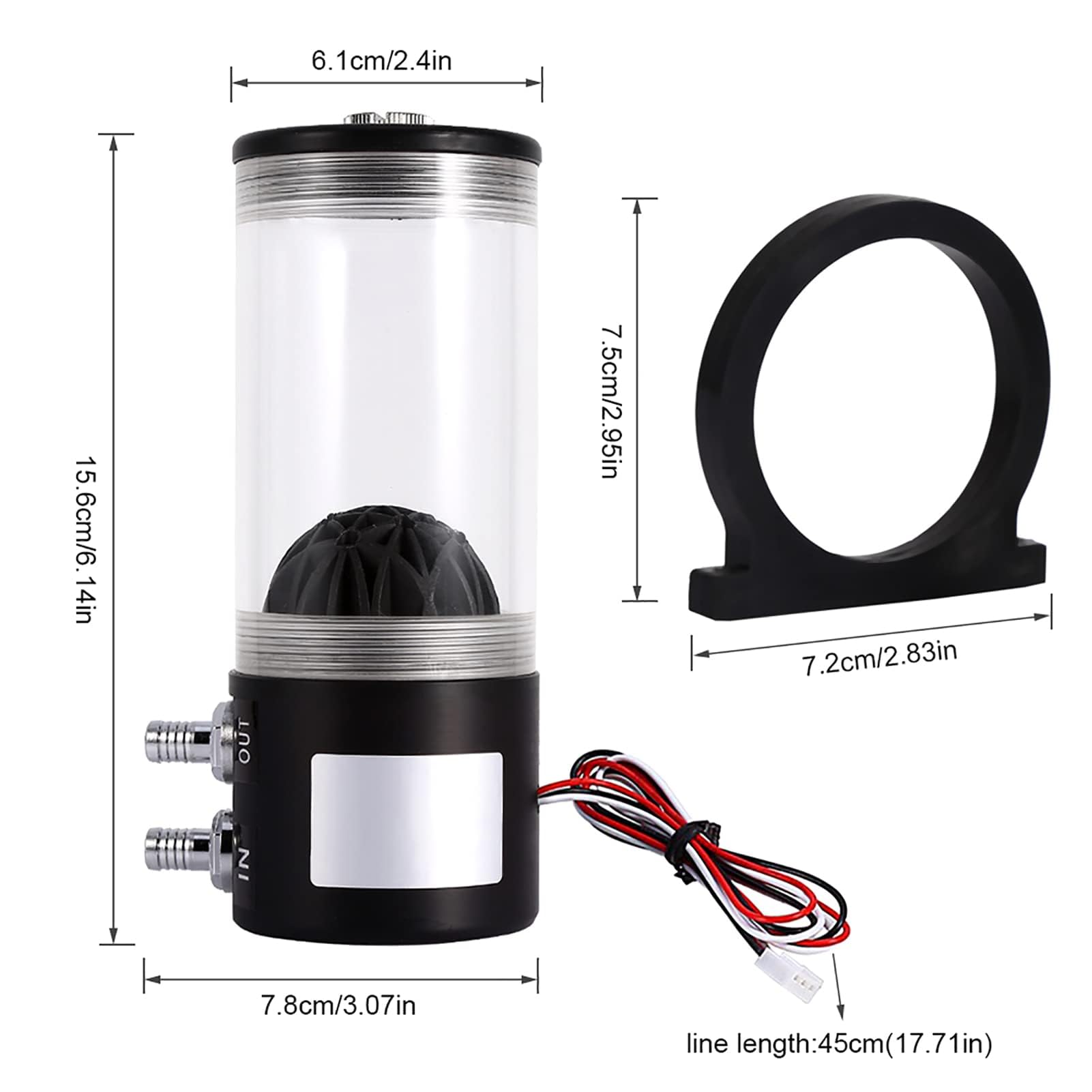 Pompa di Raffreddamento Ad Acqua per PC, Pompa Dell'acqua CPU per Computer 500 L/h Serbatoio di Raffreddamento Ad Acqua CO2 Serbatoio di Raffreddamento Ad Acqua con Pompa