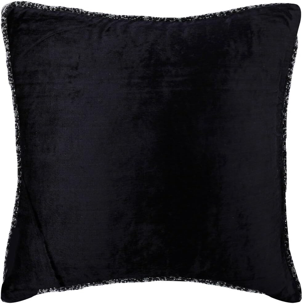 The HomeCentric Euro Pillow, Black Euro Size Pillow Covers 26x26 inch (65x65 cm) Velvet European Pillow Covers, Solid Color, Contemporary European Pillow Shams Easter - Black Shimmer