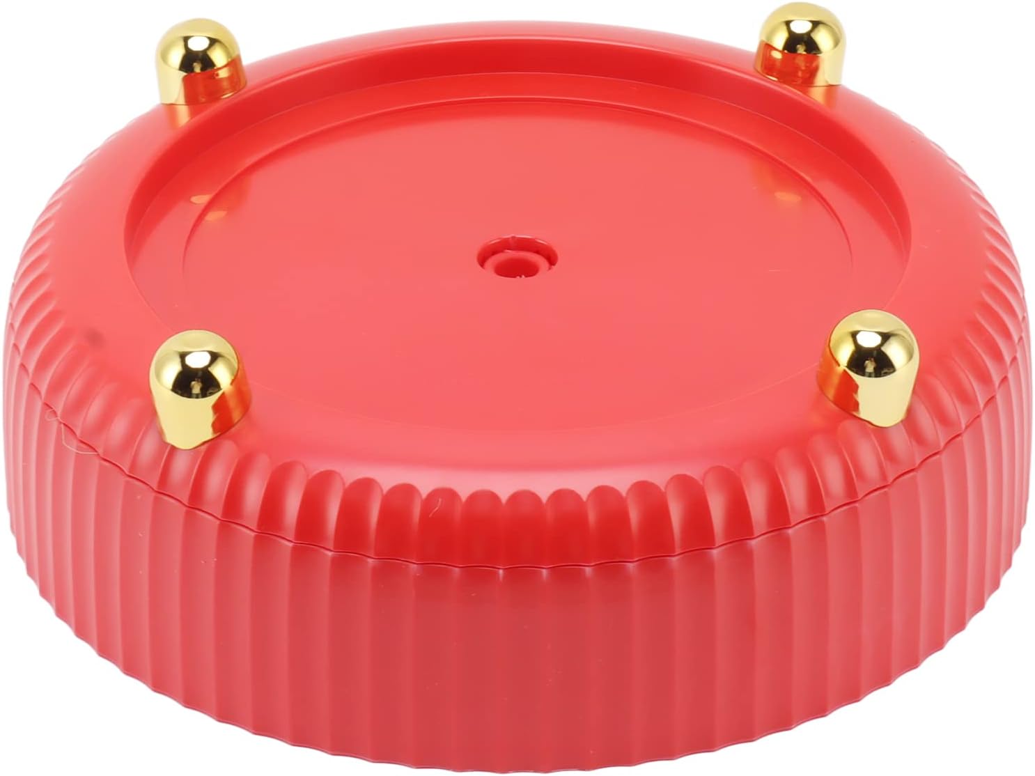 360 Degree Rotating Storage Rack Organizer Round Cosmetic Spice Rack Turntable for Kitchen Cabinet Pantry Small (Red)