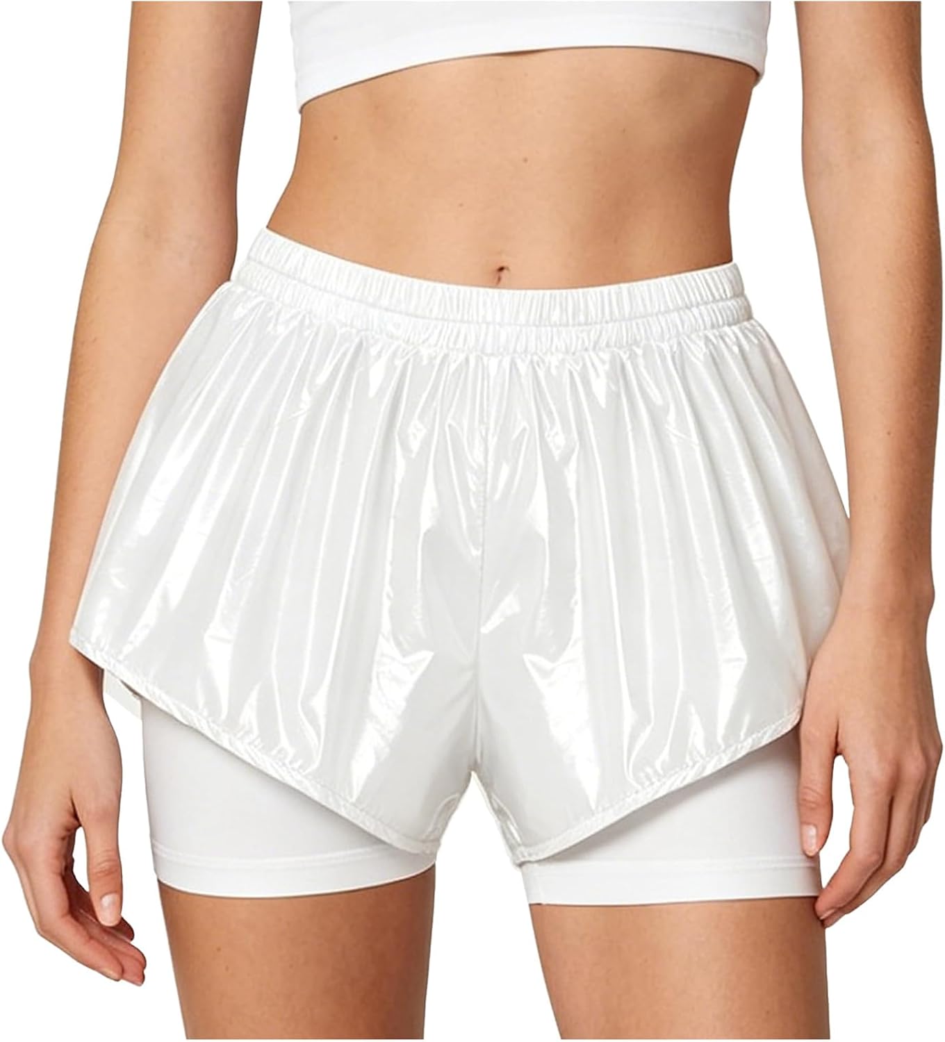 Women 2-in-1 Shorts Boyshorts Quick Dry High Waist Active Underpants Waterproof Sportswear for Swim