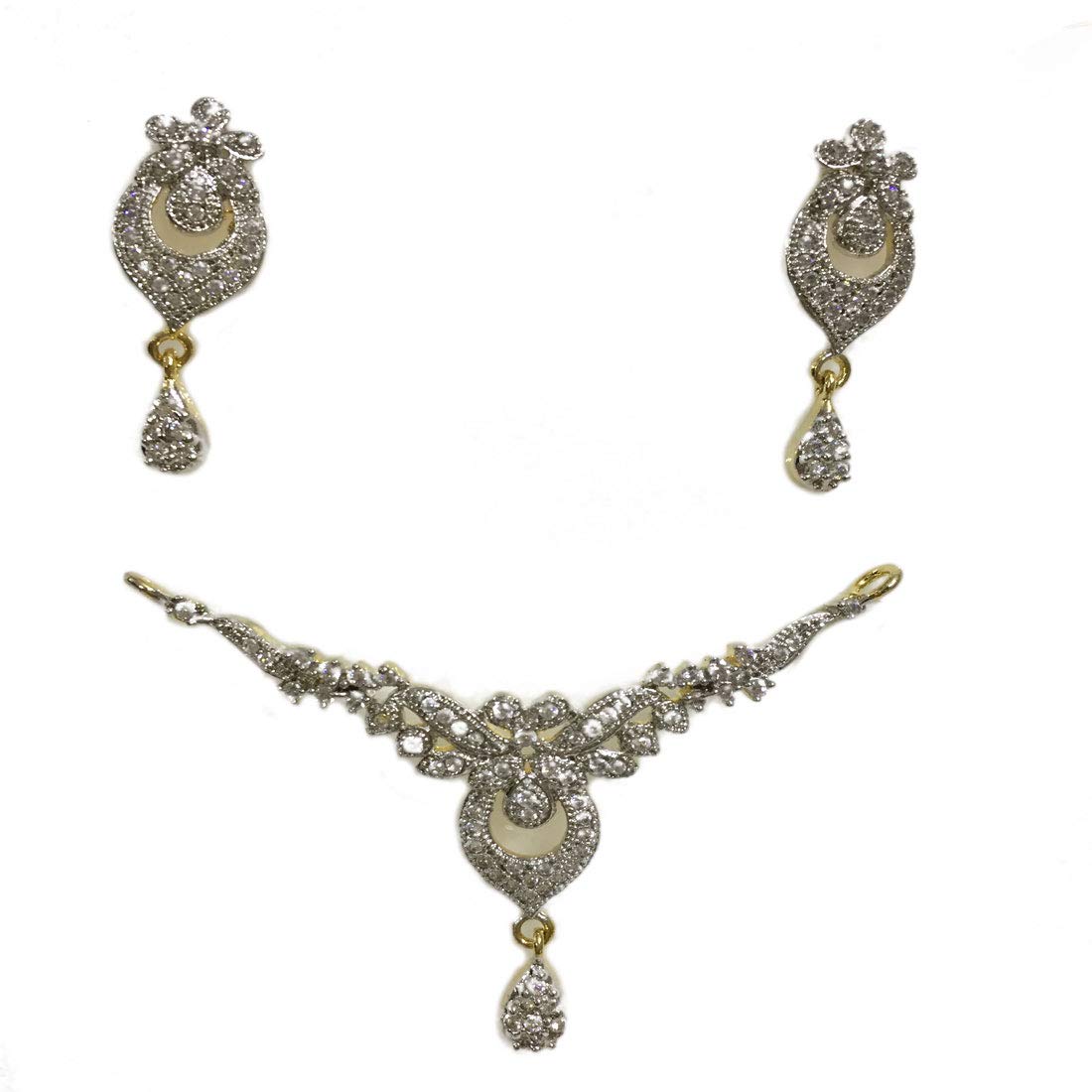Colgante de Mangalsutra indio con circonita y baño de oro 55Carat 3