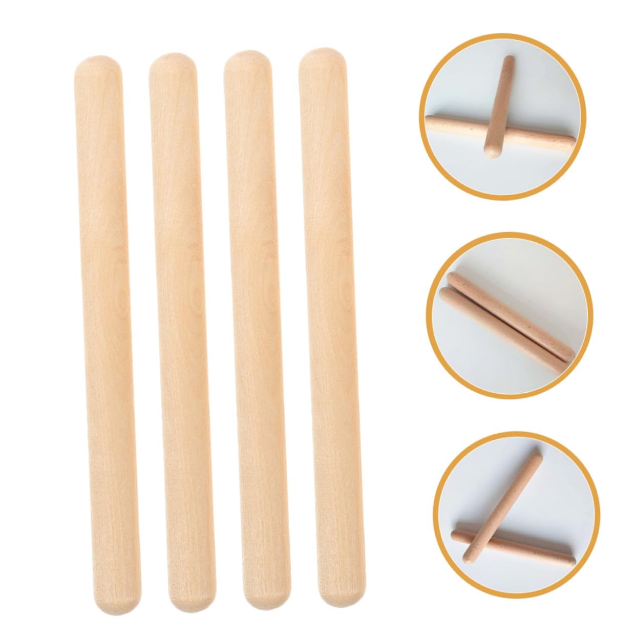 TOYANDONA Bastoni Ritmici in Legno 32 Pezzi Bordi Arrotondati Giocattolo Musicale Educativo Sicuro per Ragazzo Ragazza Uso Interno ed Esterno Strumenti Percussione
