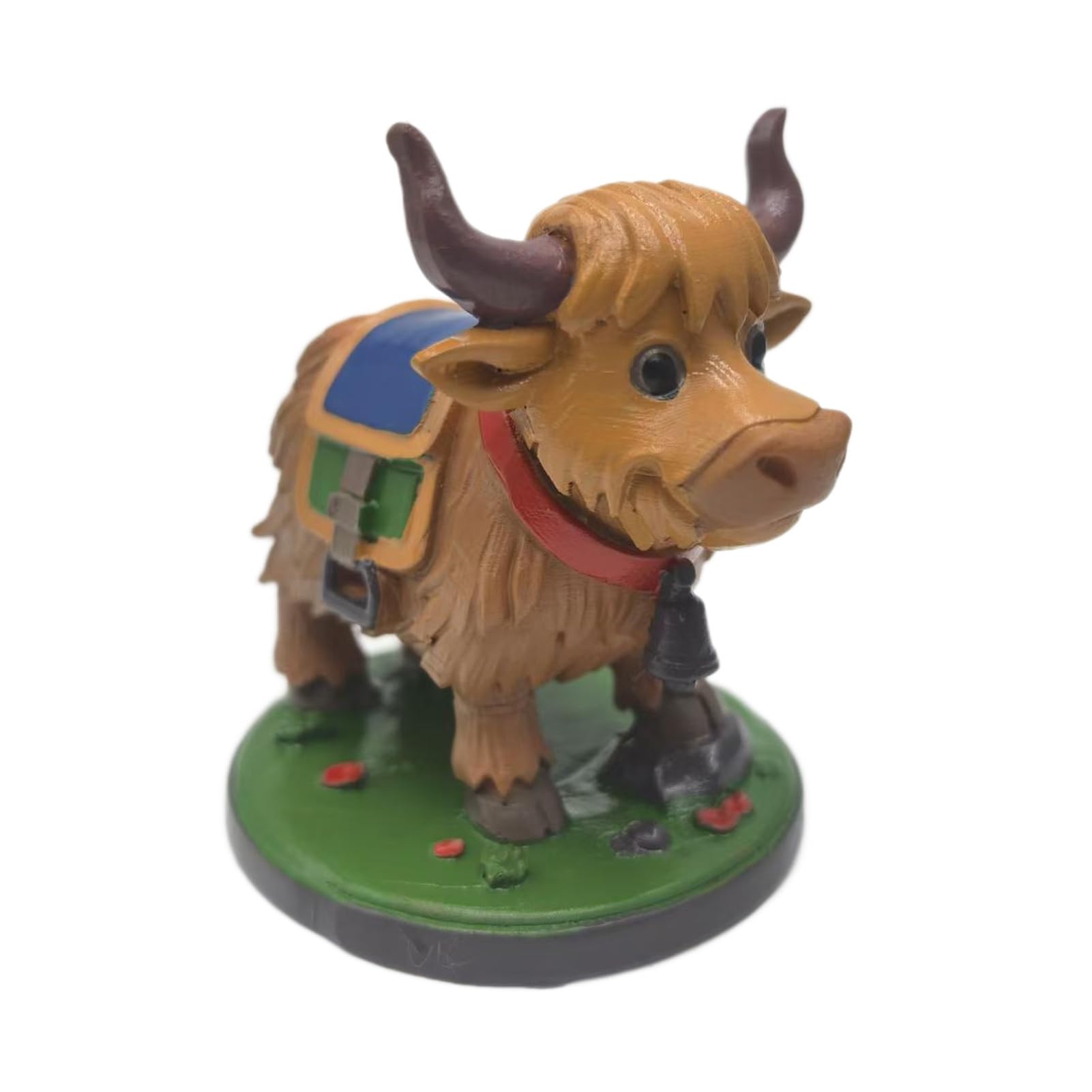 Glifora Highland Cow Figurine - Resin Animal Ornament Hand-Painted Cute Small Cow Statue, Table Centrepiece for Farmhouse, Living Room and Dining Table Decoration