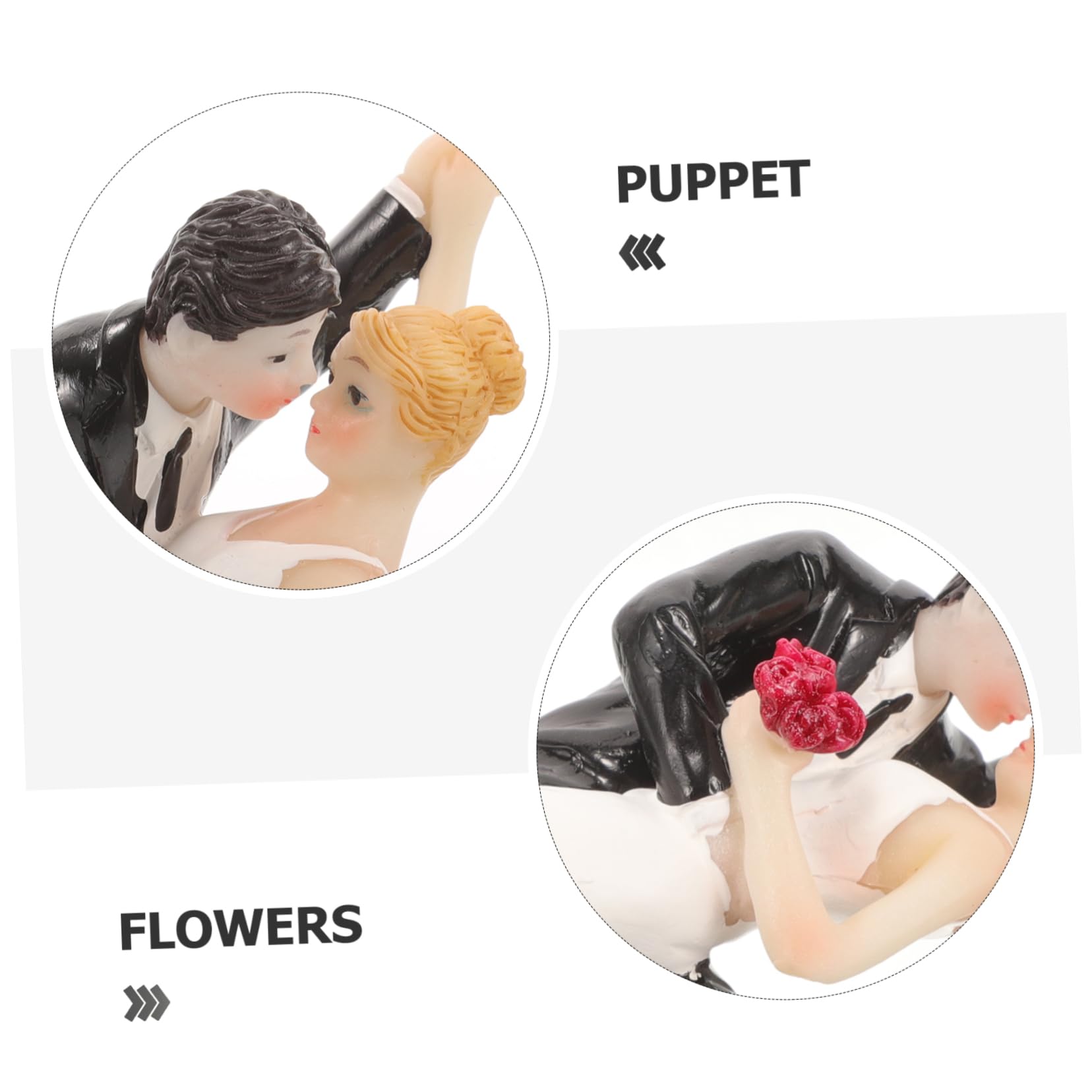INOOMP 2 Pezzi Decorazione per Torte Nuziali con Sposini Cake Topper per Matrimoni Accessorio Leggero e Ornamentale per Torte Tematiche per Nuziali