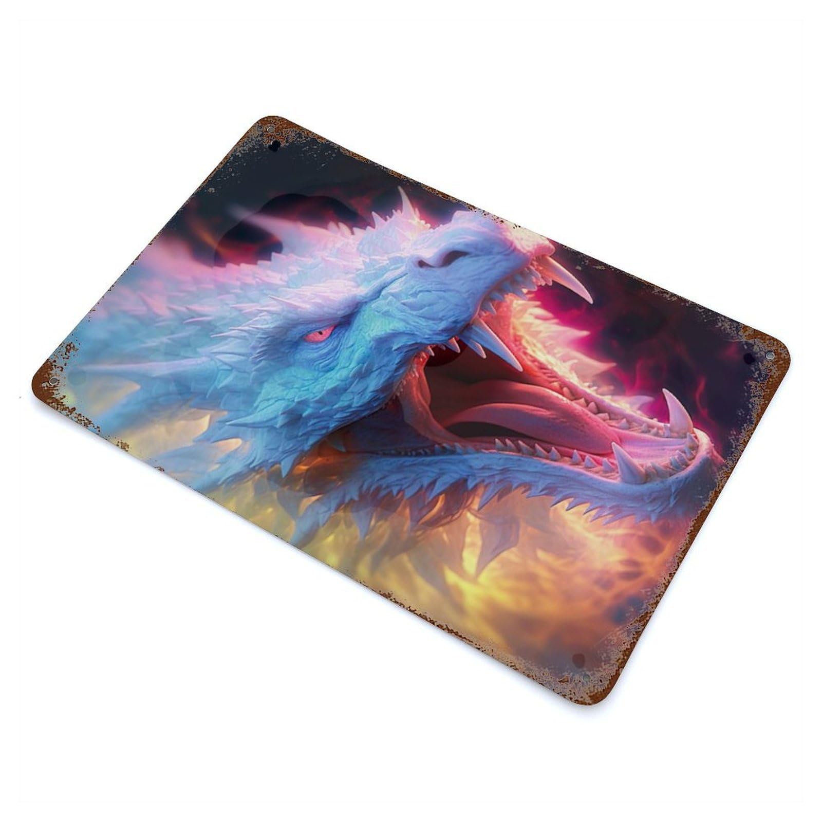 Dragons Quest Decorative Tin Sign 11.8"x7.9", Old School Wall Decor for Garage, Pub Or Kitchen
