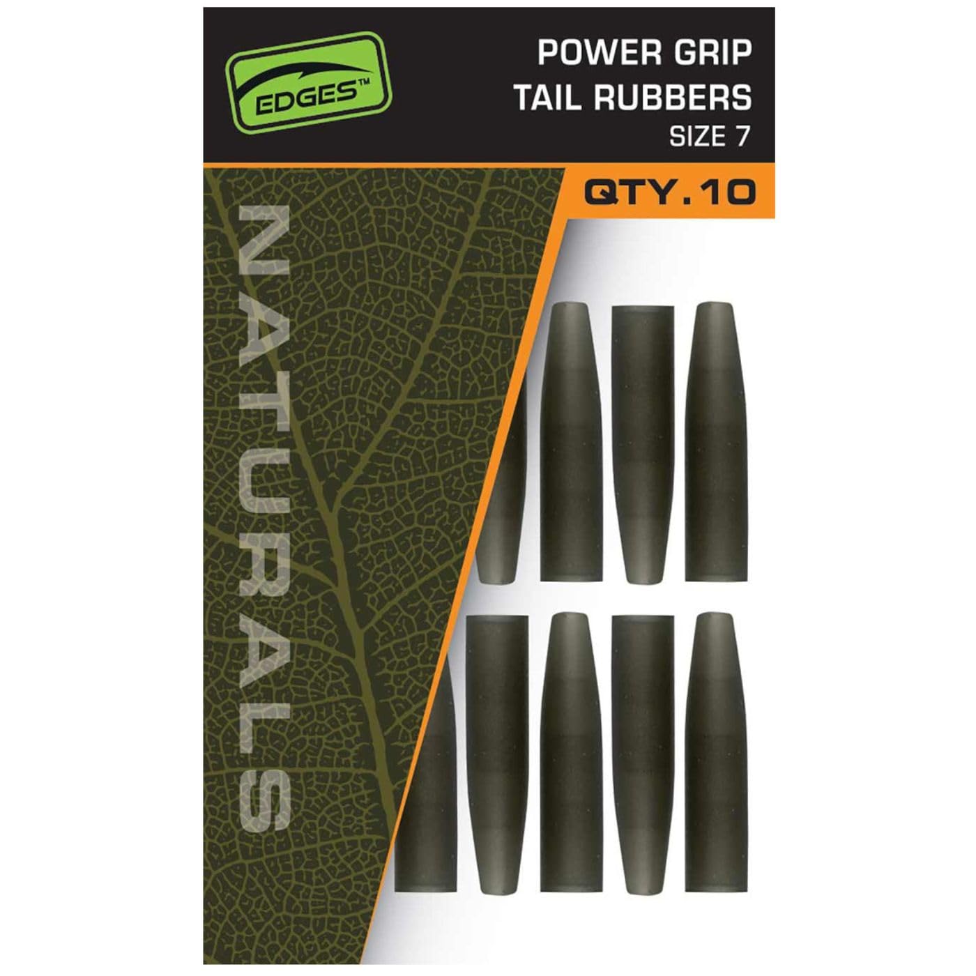 FOXEdges Naturals Power Grip Tail Rubbers Size 7-10 Tubes, Carp Accessories, Tailrubber for Carp Mountings