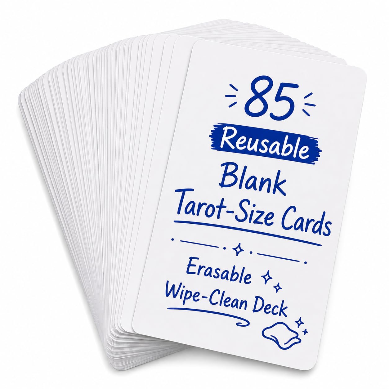 Boltquan 85 Reusable Blank Tarot Cards, Erasable Wipe-Clean Deck