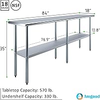 Vista 134 de Mesa de trabajo de acero inoxidable, mesa de metal