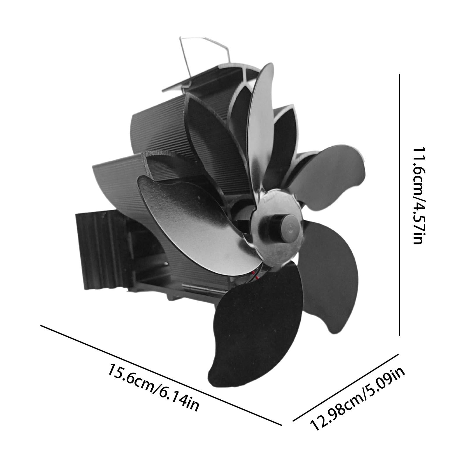 Ventilatore Stufa Legna Senza Elettricità 5 Pale Non Elettrico Alimentato A | Ventilatore Per Stufa A Legna Utilizzabile con Stufe a Legna, Caminetti e Riscaldatori