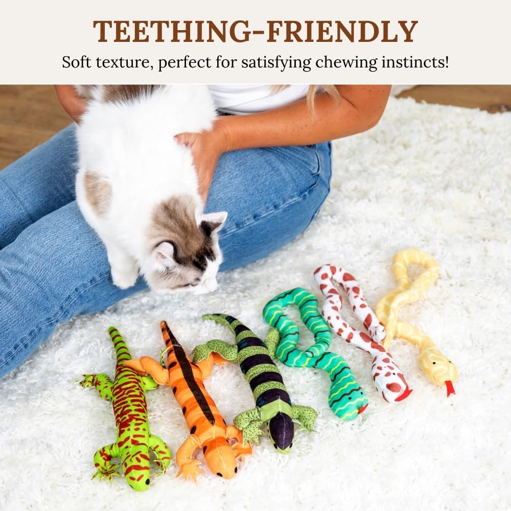 Jouets pour chat - Herbe à chat pour chats - Jouets à herbe à chat pour chats d'intérieur - Jouet pour chat en forme de lézard - Jouet interactif pour chat - Jouet à mâcher pour chat d'intérieur
