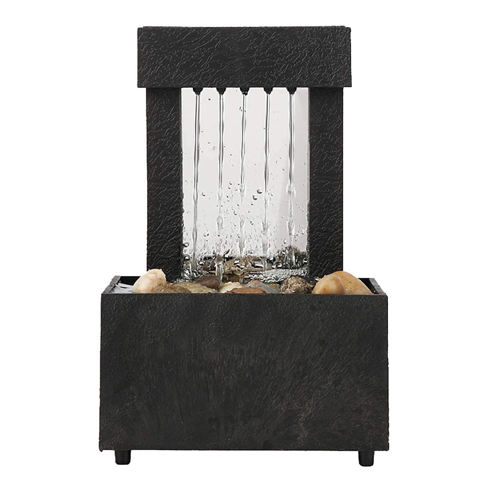 Tabletop Fountain Decorative Battery/USB Operated Small Indoor Water Fountain Ornaments Landscape Decoration Sculpture for Table Home Living Room