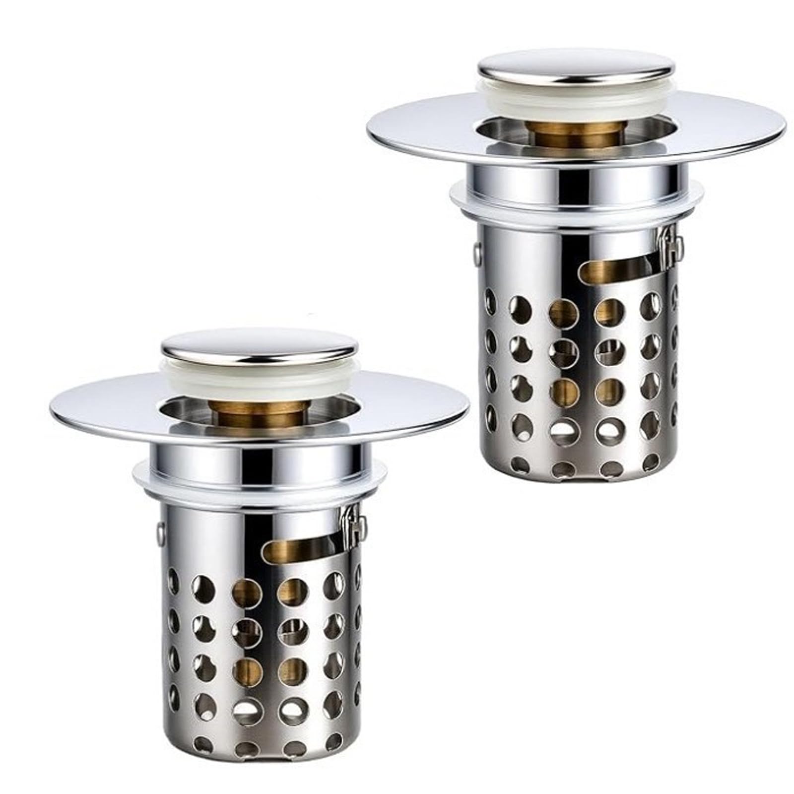 Anticlogging Drain Filter Sink Plug Wash Basins Drains Stoppers Push Type Bounce Cores Sinks Strainer Enduring Kitchen Drainers for Kitchen Bathroom Stoppers
