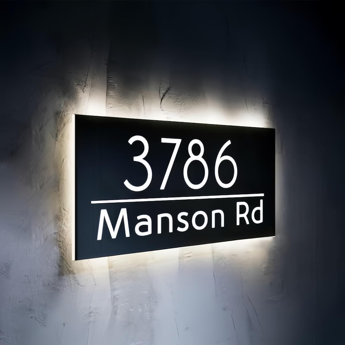 HDLOVDE Insegna LED Retroilluminata Moderna Personalizzata Per La Casa, Targa Con Numero Civico Inciso Con Struttura In Acrilico 3D, Design Illuminato Per Case Moderne, Facile Installazione