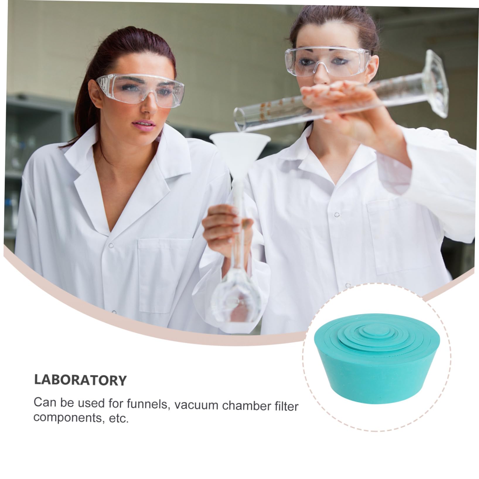 TOPBATHY Ensemble de 9 Cônes Adaptateurs de Filtration en Caoutchouc Vert Surface Lisse et Col Conique pour Matériel de Laboratoire, Utilisation Flexible et 9 Diamètres Couleur Aléatoire