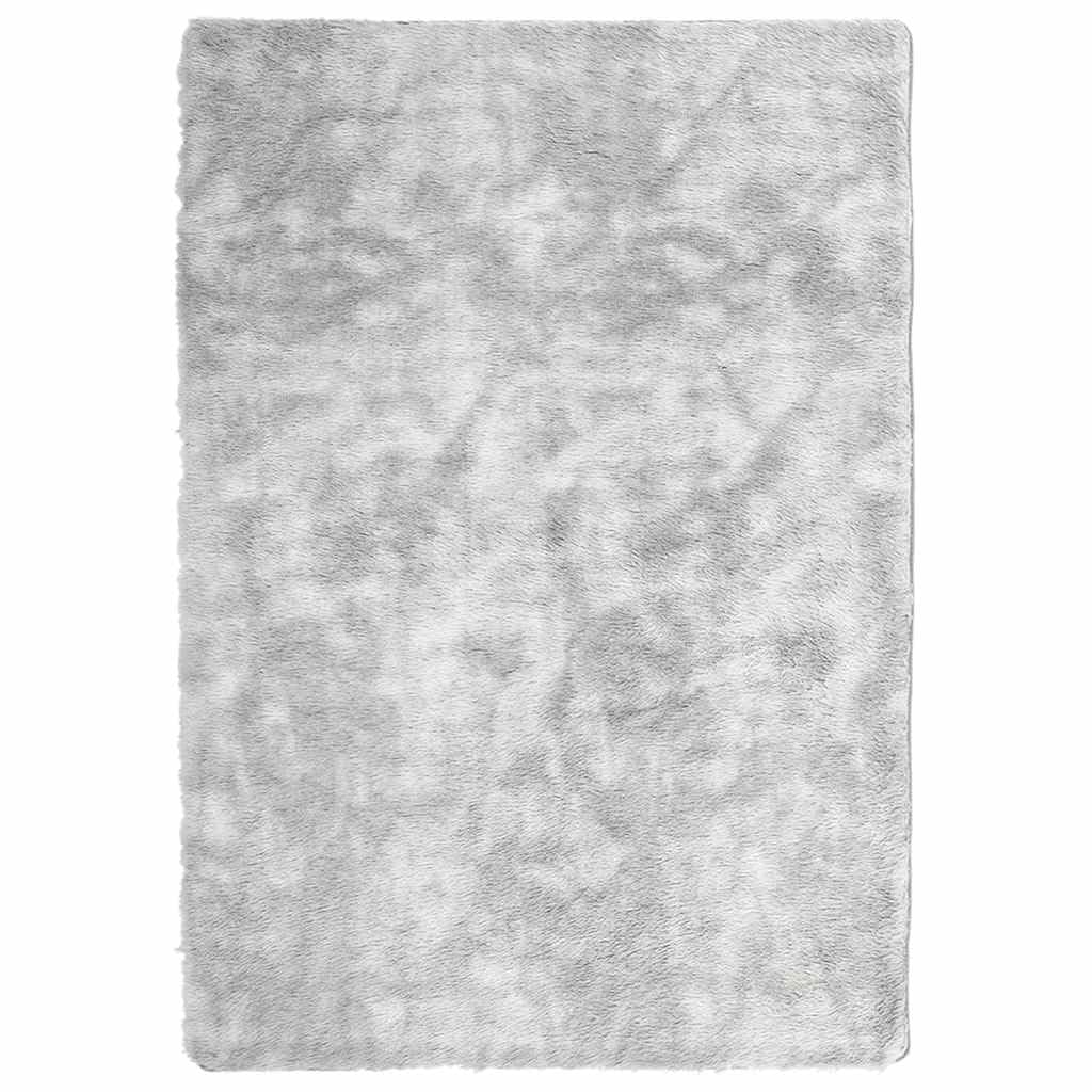 NAVARRA - Alfombra Shaggy de pelo alto, 160 x 230 cm, color gris plata, suave para salón, mullida, resistente alfombra para dormitorio y oficina, rectangular, poliéster