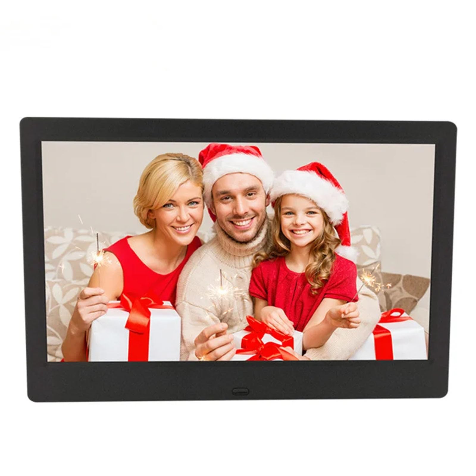 Album Photo électronique à écran Large de 10,1 Pouces, Lecteur de Cadre Photo numérique, résolution d'écran 1024 * 600, avec Lecteur vidéo Musical (Black)