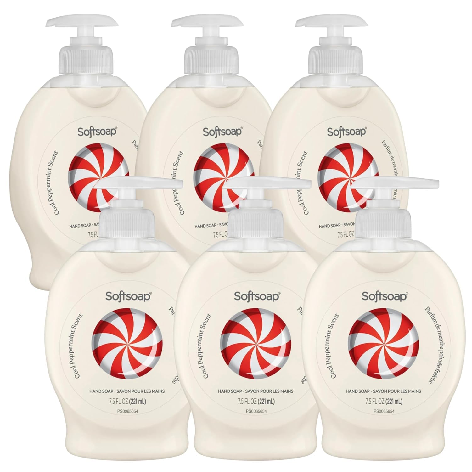 Limited Edition Winter Cool Peppermint Scented Hand Soap with Pump | Cool Peppermint Kitchen or Bathroom Liquid Hand Soap, 6-7.5 fl oz Bottles (Cool