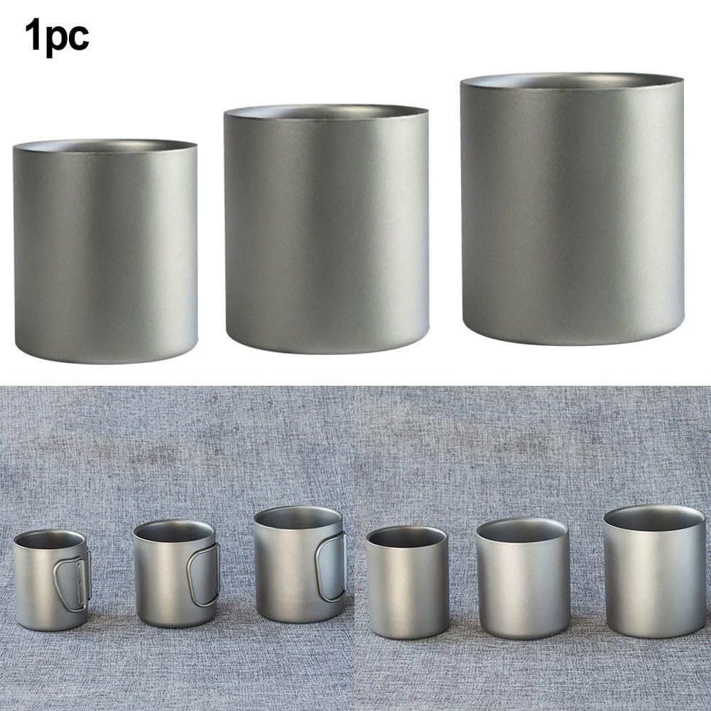 SPORTARC Doppelwandige Titan-Tasse, hält Getränke heiß oder kalt, ideal für Outdoor-Abenteuer (450 ml)