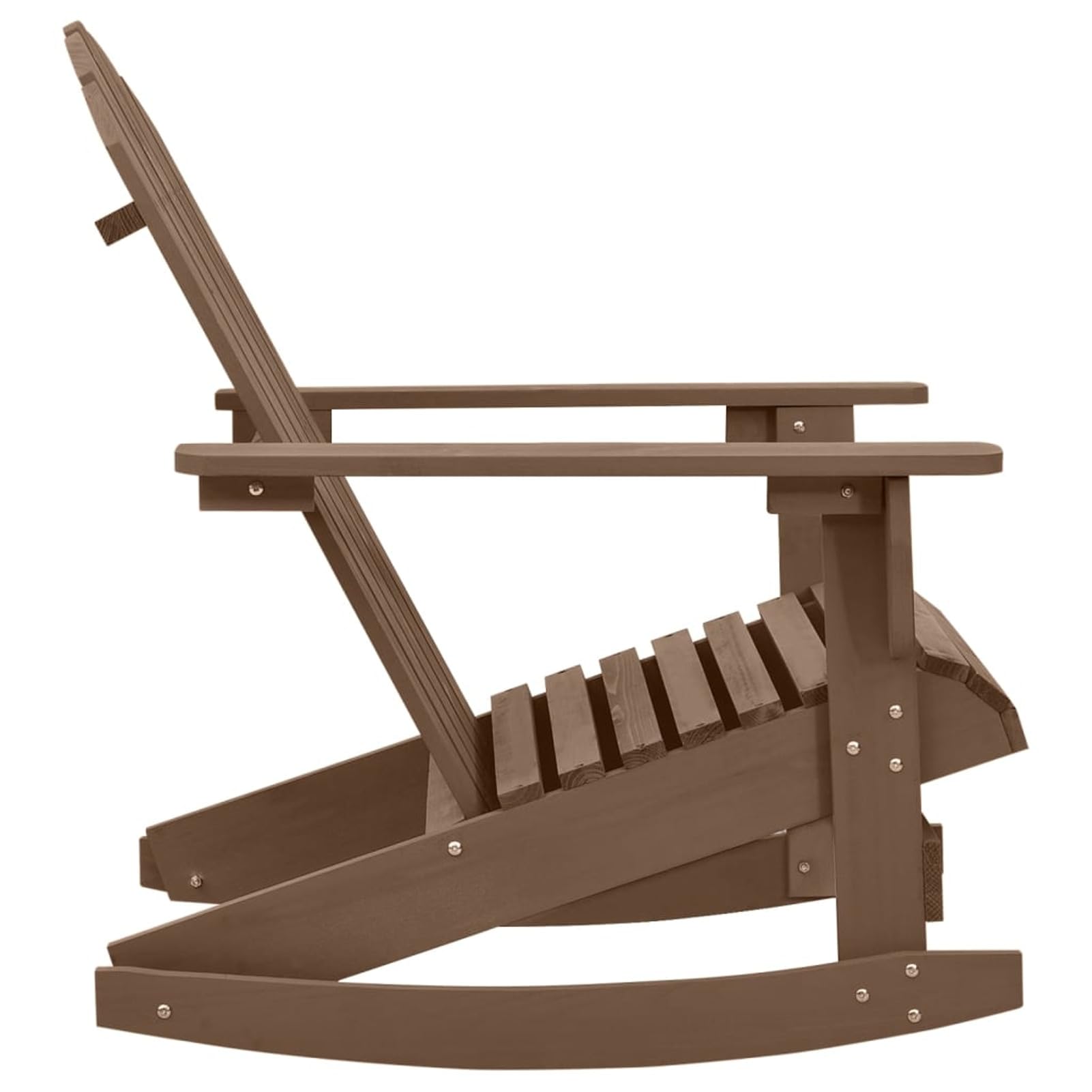 Brokky 45705 Sedia a Dondolo da Giardino in Legno Marrone Sedia a Dondolo,da Esterni,Seggiola Stile Adirondack,Resistente alle Intemperie,Look Vintage