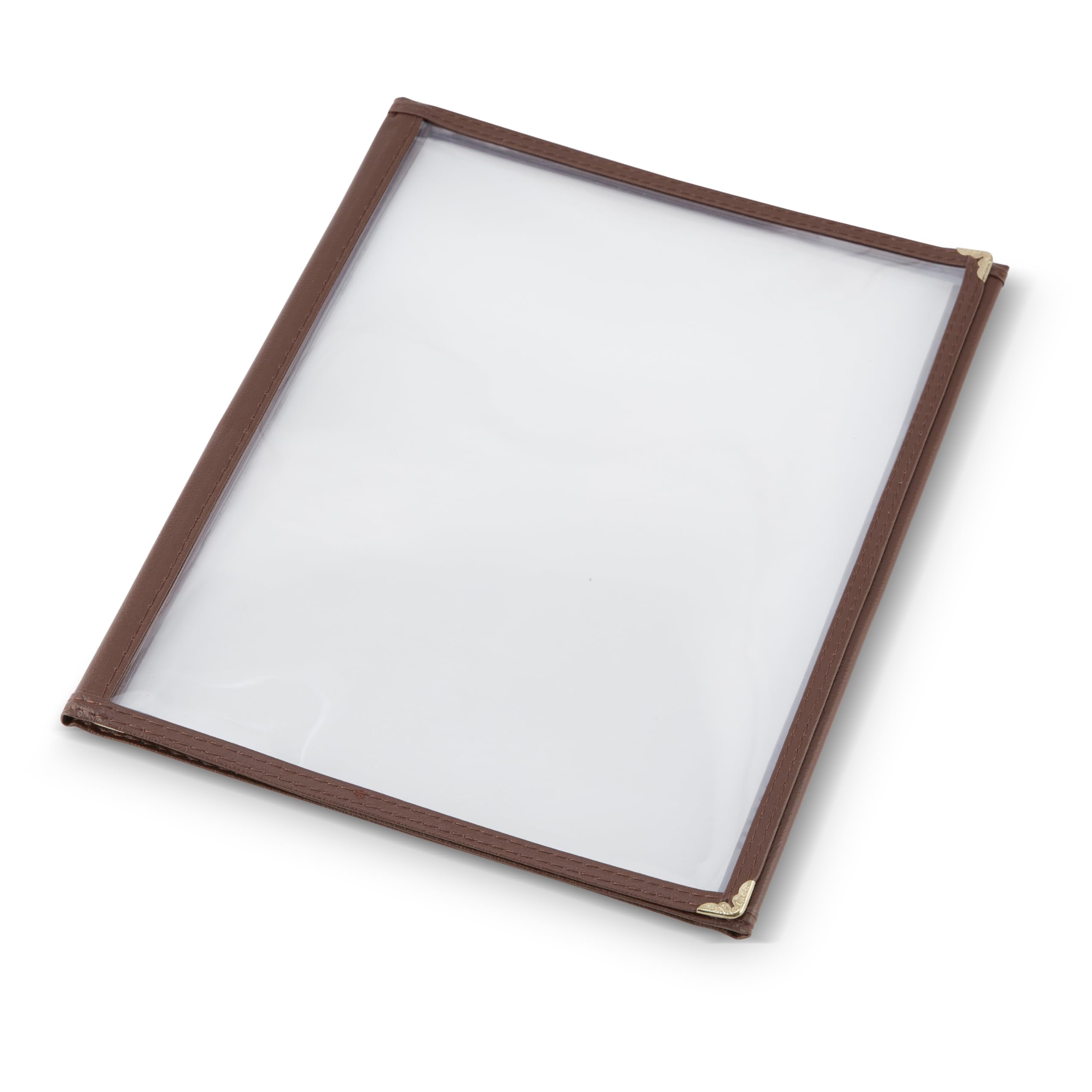 (50 Pack) AME D'ESSENCE Brown Trimmed Triple Fold Menu Cover, 8.5