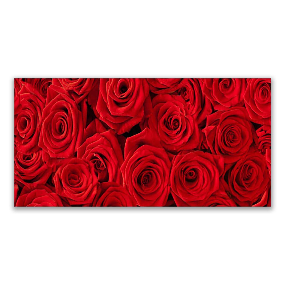 Tableau moderne et décoration murale en toile imprimée roses 120x60cm