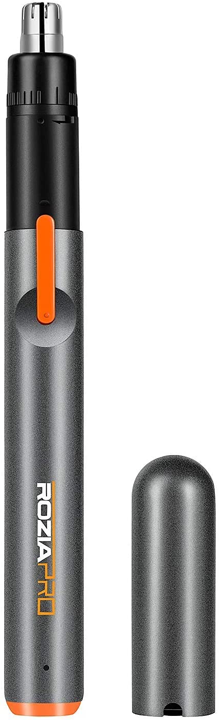 Ear and Nose Hair Trimmer Clipper -Professional Painless Eyebrow & Facial Hair Trimmer for Men Women, USB-Operated Trimmer, Dual Edge Blades for Easy Cleansing Black