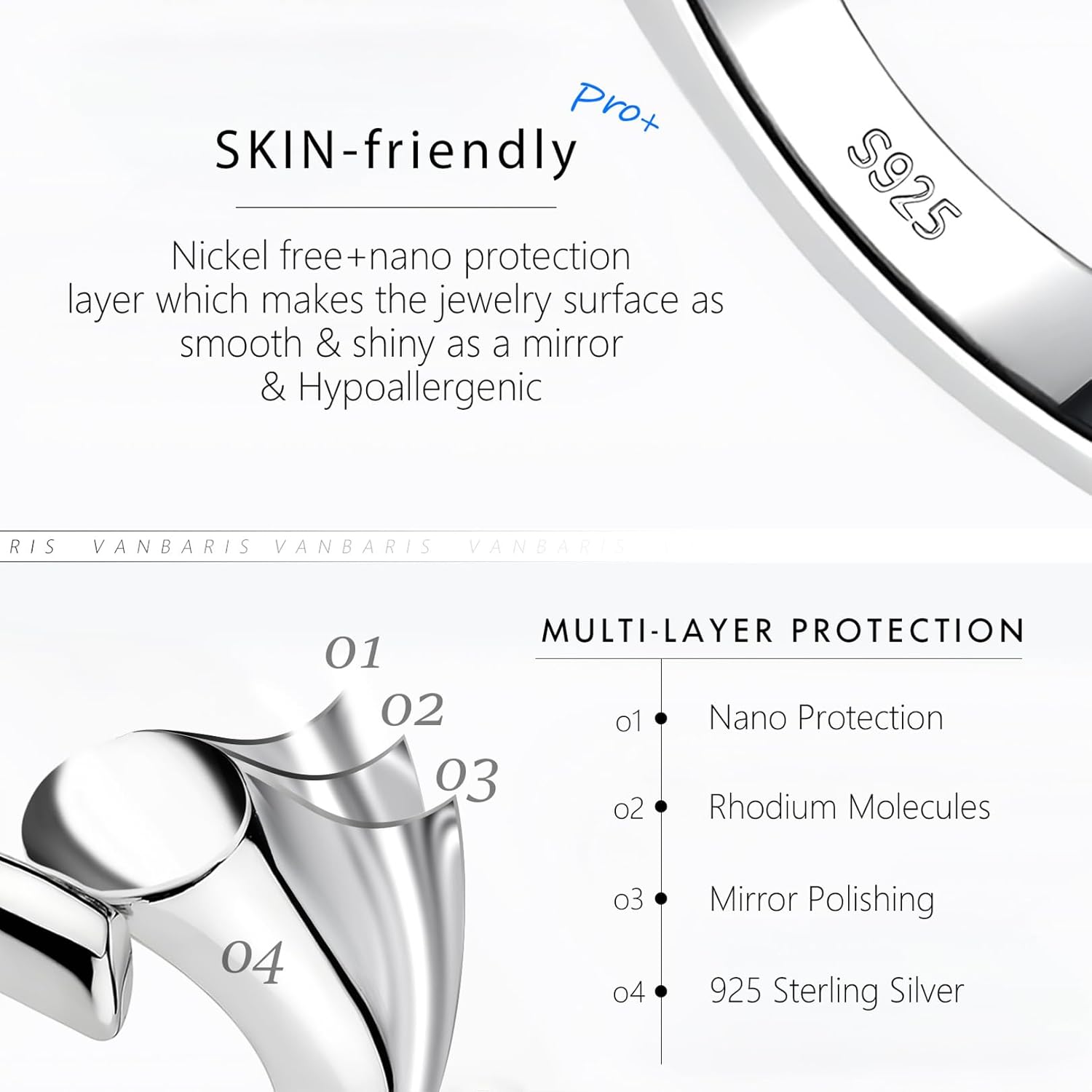 Rose Gold Necklace Extender Rose Gold, 925 Sterling Silver Necklace Extender Chain Bracelet Anklet Jewelry Extension for Women, 3 Piece Set (1, 2, 3 Inches) - Image 4