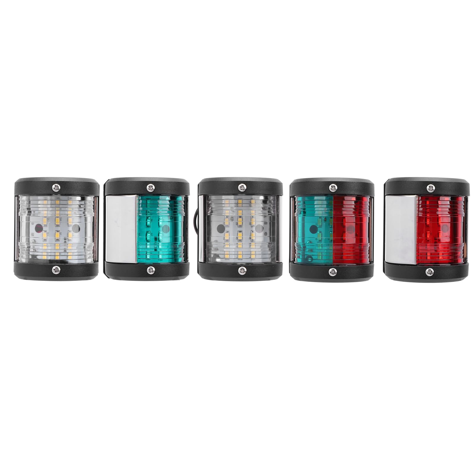 Kit di luci di navigazione a LED per barche, 5 pezzi, luce di dritta verde e luce di sinistra rossa con luce di poppa bianca, impermeabile IP66 per imbarcazioni fino a 12 m, 12 V -