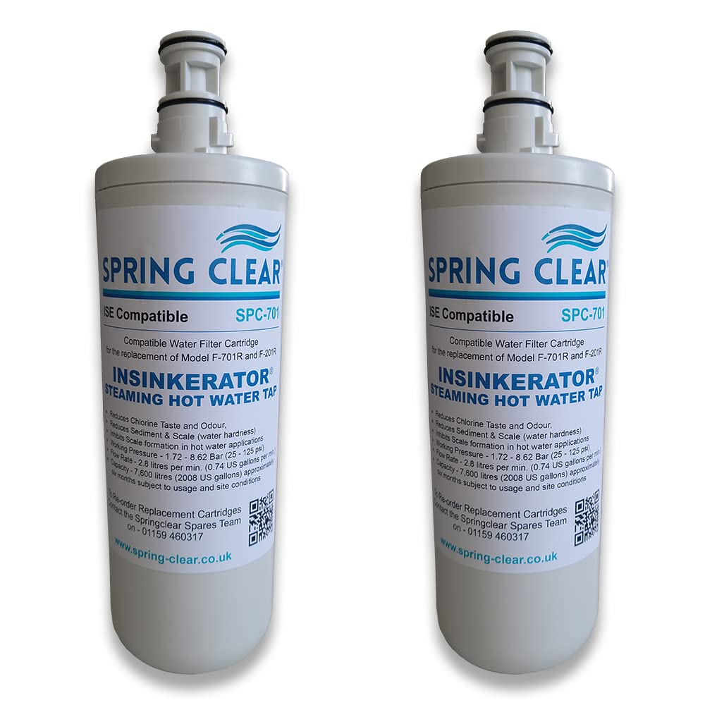 Cartucho de filtro de agua de repuesto compatible para Insinkerator F-701R 2 unidades