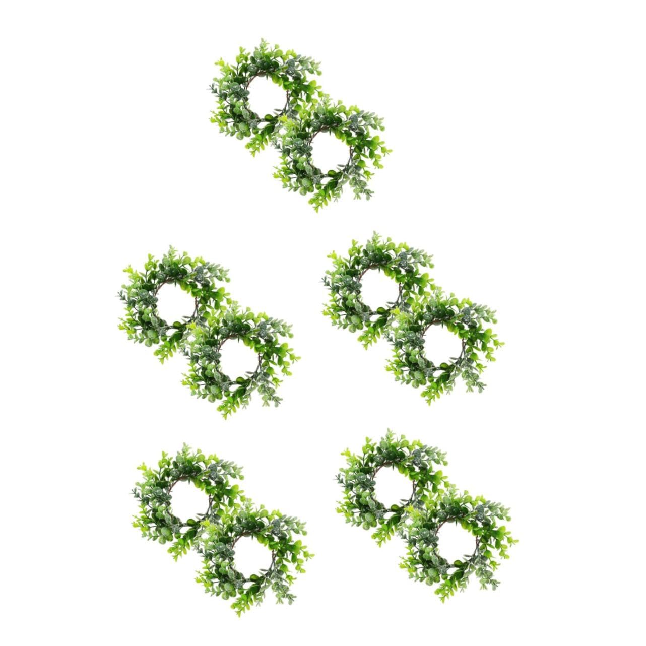 VICASKY 10 Stck. Teiliges Eukalyptus Kerzenring Künstliche Blätterkränze Dekorative Tischgirlande für Partys Hochzeit Weihnachten Langlebig und Naturgetreu Frühlingshafte Wohn und Festdeko