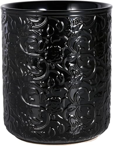 MEIGUI Soporte de cerámica para utensilios de cocina, soporte grande para utensilios de cocina con parte inferior de corcho de protección para