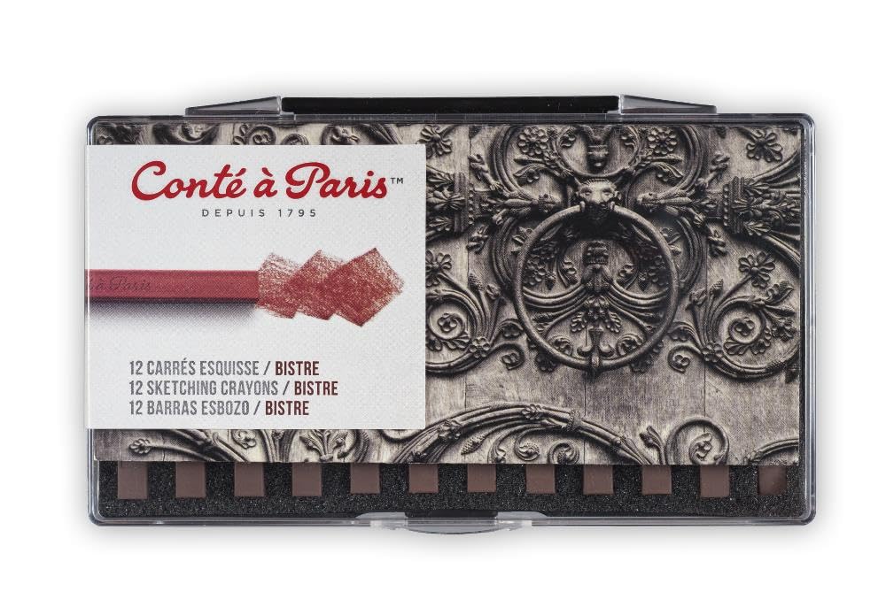 Conté à Paris Sketching Carre Crayons - Bistre (Pack of 12)