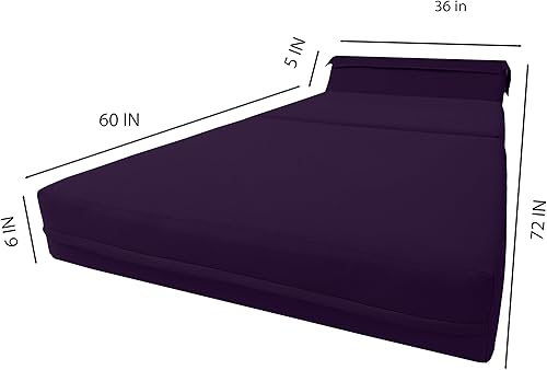 Miniatura 123 de Sofá cama plegable color gris de espuma, 6 pulgadas. Grosor x 32 pulgadas, ancho x 70 pulgadas. Cama de Invitados, cama plegable con espuma de alta